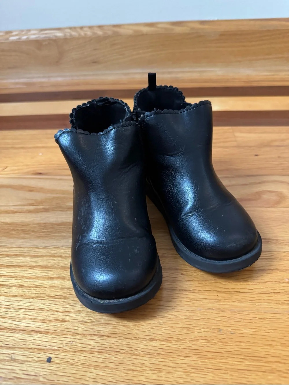 Kids Black Ankle Boots - Classic Leather Look